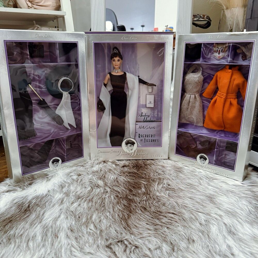 RARE Vintage Audrey Hepburn Barbie Doll Breakfast At Tiffany Fashion Clothes Lot